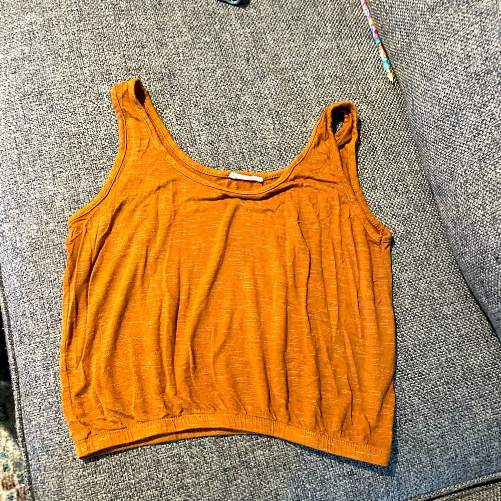 (3 for $15) Brown/Burnt Orange Crop Top - L